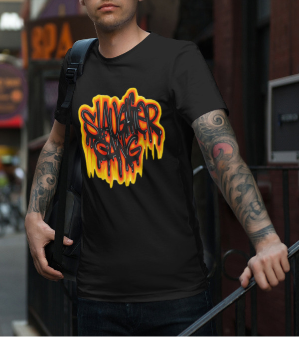 Slaughter Gang Drip Graffiti Flames T-Shirt