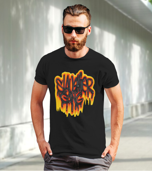 Slaughter Gang Drip Graffiti Flames T-Shirt
