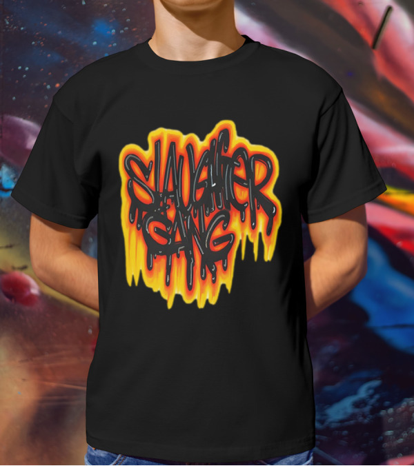 Slaughter Gang Drip Graffiti Flames T-Shirt