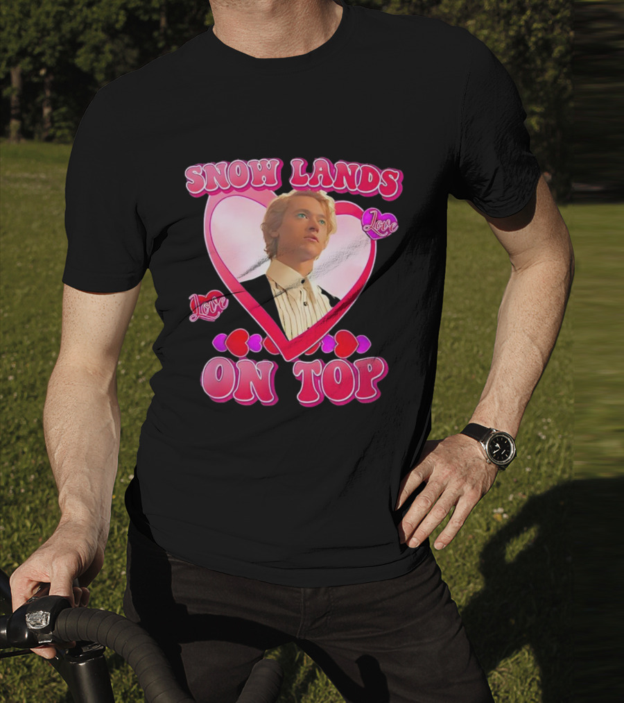 Snow Lands Love On Top Heart Framed Portrait Romance T-Shirt