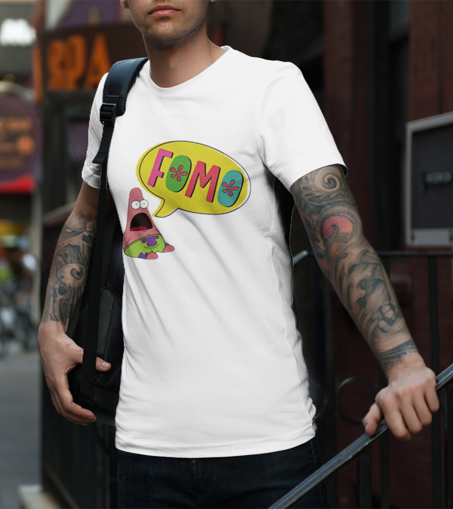 FOMO Surprised Patrick Face Meme Bubble T-Shirt