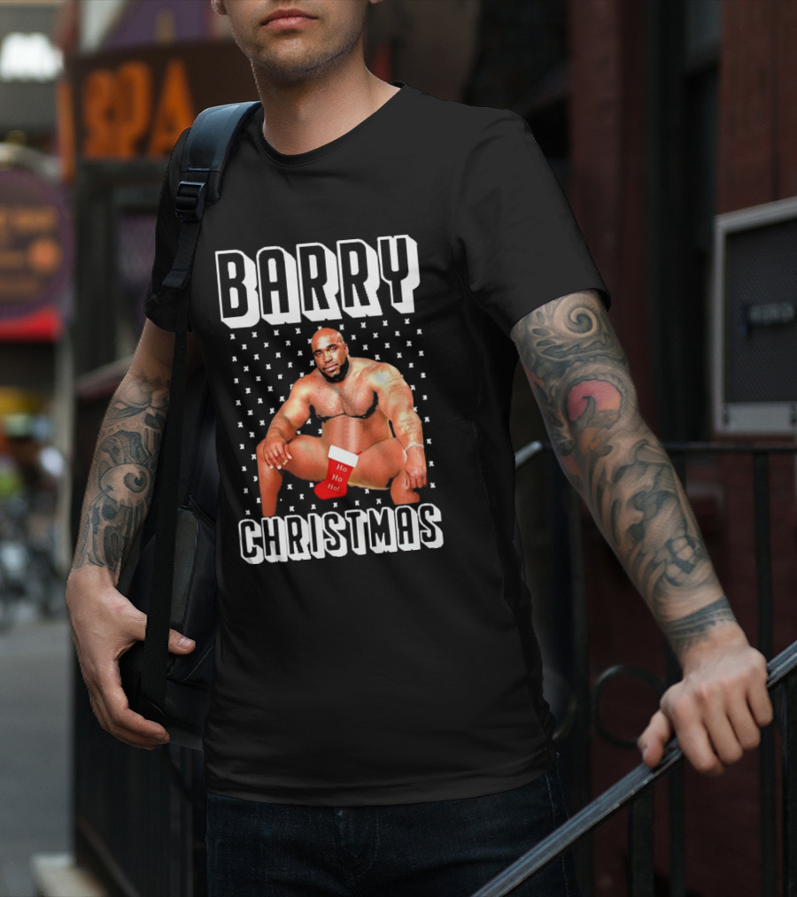 Barry Christmas Ho Ho Ho Stocking Holiday T-Shirt