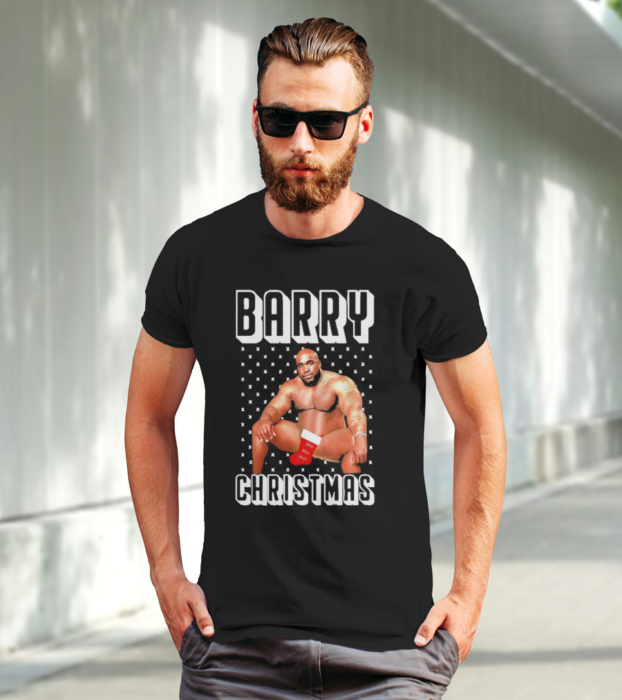Barry Christmas Ho Ho Ho Stocking Holiday T-Shirt