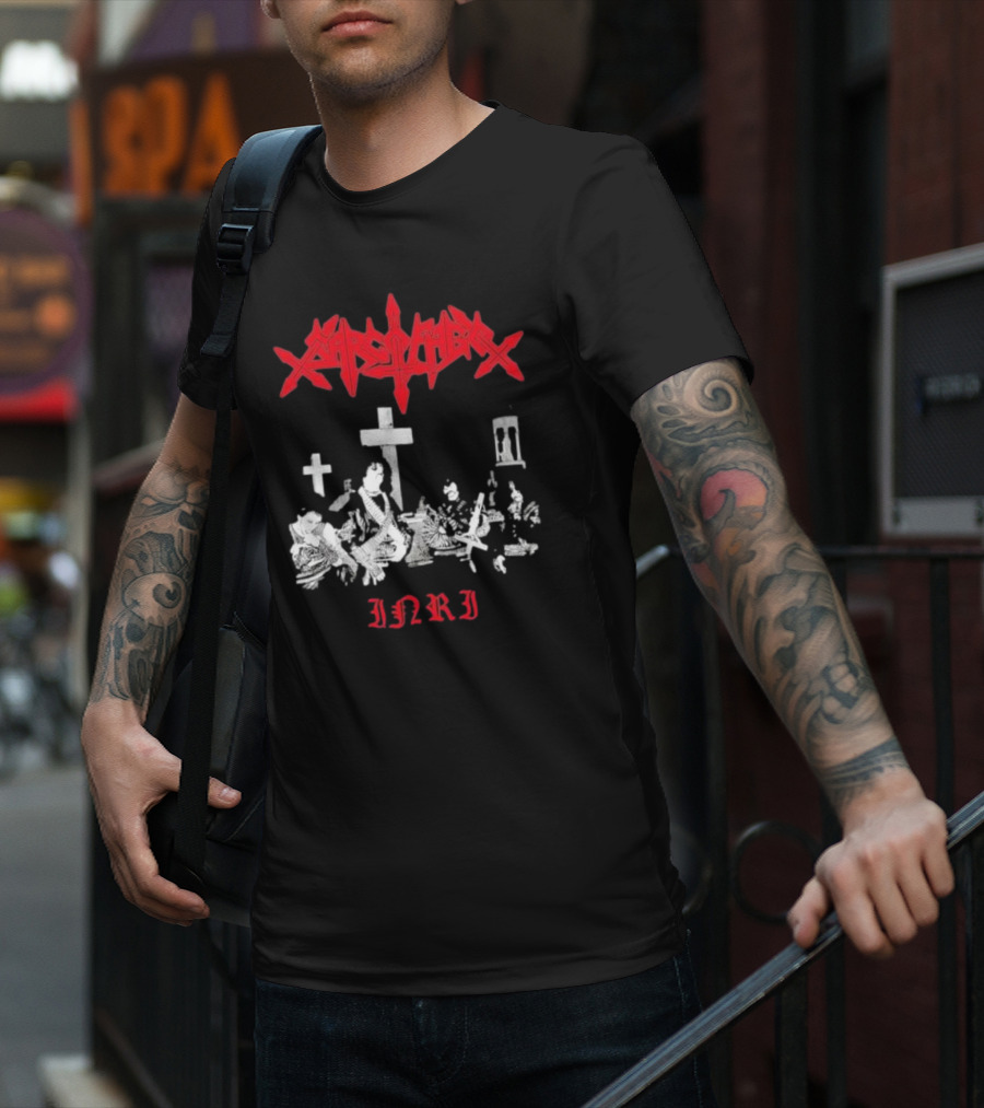Sarcofago INRI Graveyard Crosses Photo T-Shirt