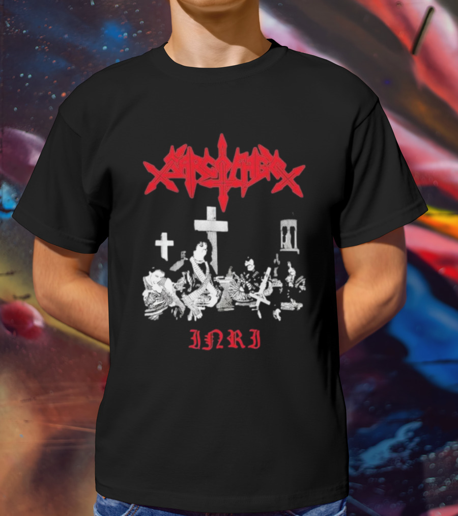 Sarcofago INRI Graveyard Crosses Photo T-Shirt