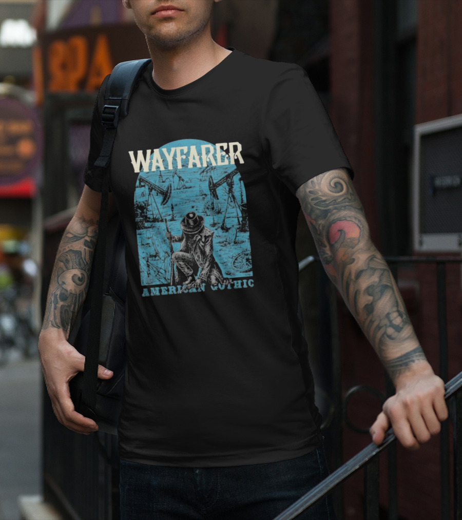 WAYFARER Oil Rig Cowboy American Gothic T-Shirt