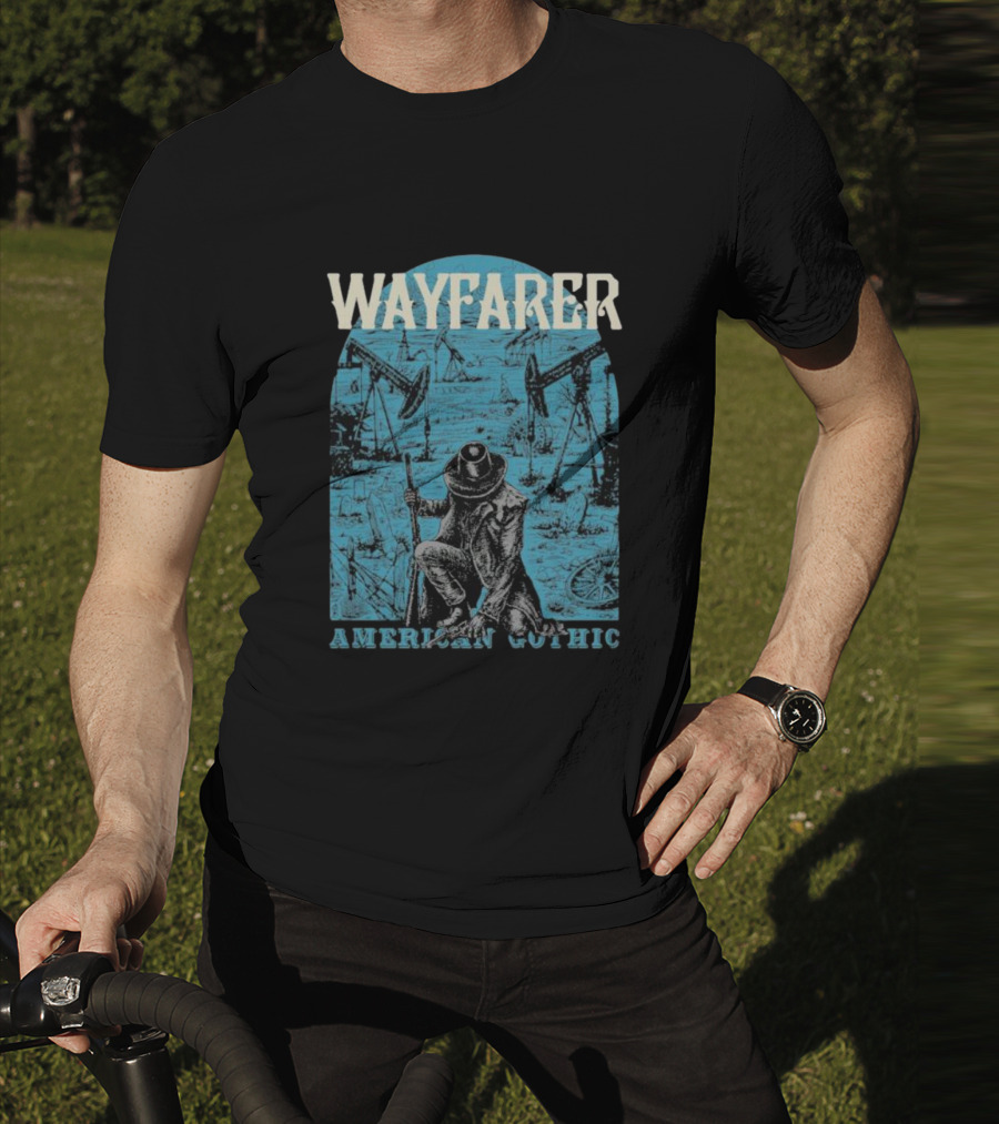 WAYFARER Oil Rig Cowboy American Gothic T-Shirt