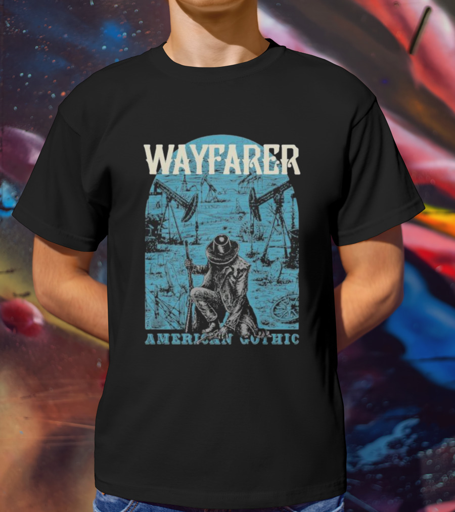 WAYFARER Oil Rig Cowboy American Gothic T-Shirt