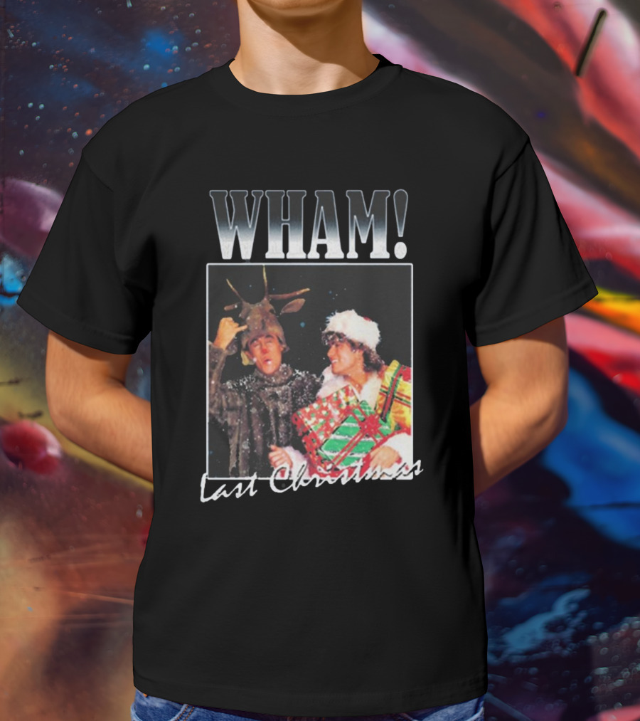WHAM Last Christmas Reindeer And Santa Costume Scene T-Shirt