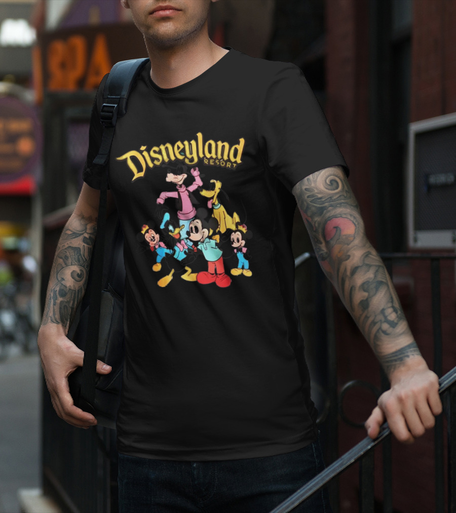 Disneyland Resort Mickey Mouse Goofy Donald Duck Pluto Characters T-Shirt