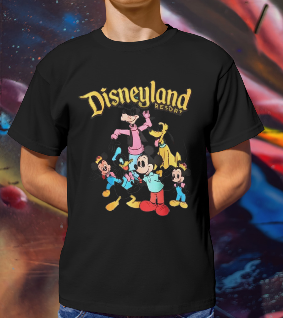 Disneyland Resort Mickey Mouse Goofy Donald Duck Pluto Characters T-Shirt