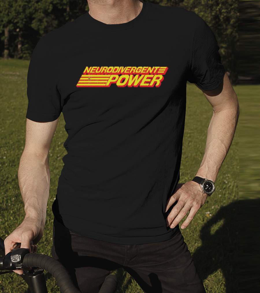 Neurodivergent Power Bold Yellow Red Stripes Empowerment T-Shirt