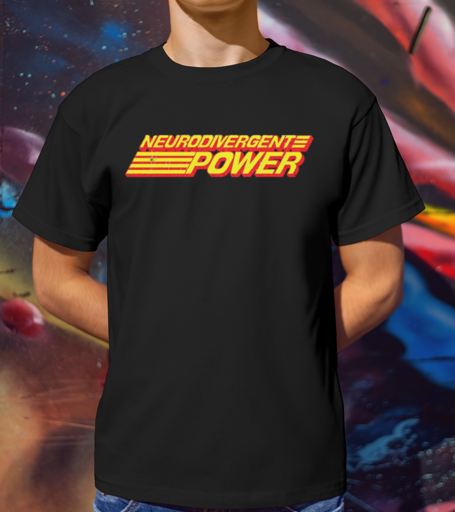Neurodivergent Power Bold Yellow Red Stripes Empowerment T-Shirt