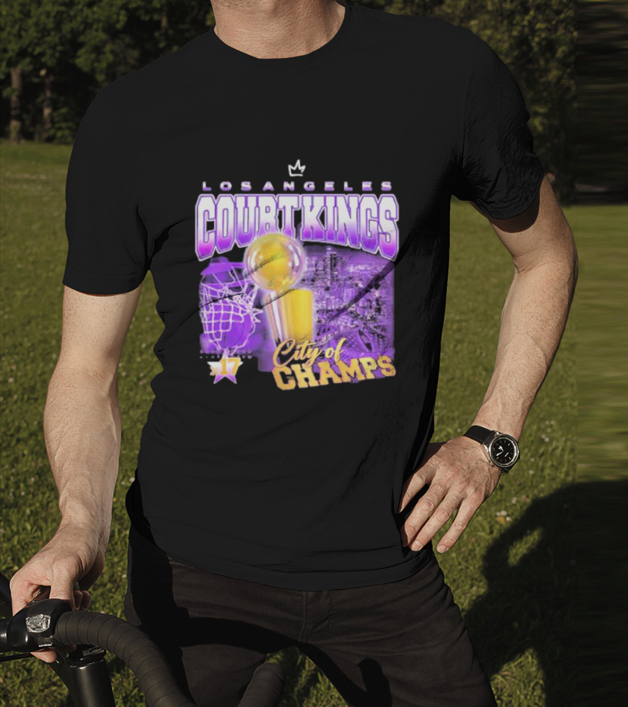 Los Angeles Court Kings City Of Champs 17 Golden Trophy T-Shirt