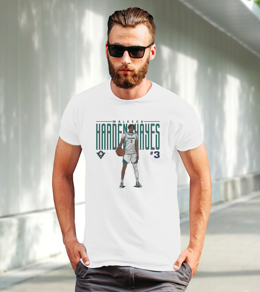 Maleeck Harden Hayes Seahawks #3 Basketball Player T-Shirt