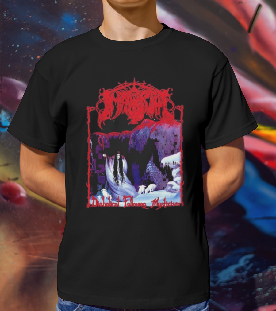 Immortal Diabolical Fullmoon Mysticism Red Logo Snowy Landscape Wraith And Wolves T-Shirt