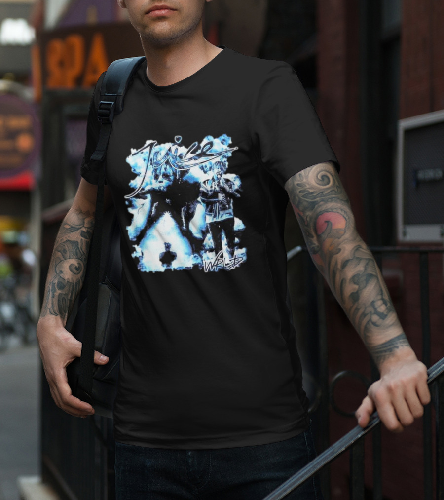 Juice Wrld Blue Collage With Signature Style Elements T-Shirt