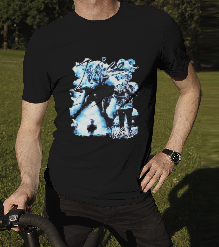 Juice Wrld Blue Collage With Signature Style Elements T-Shirt