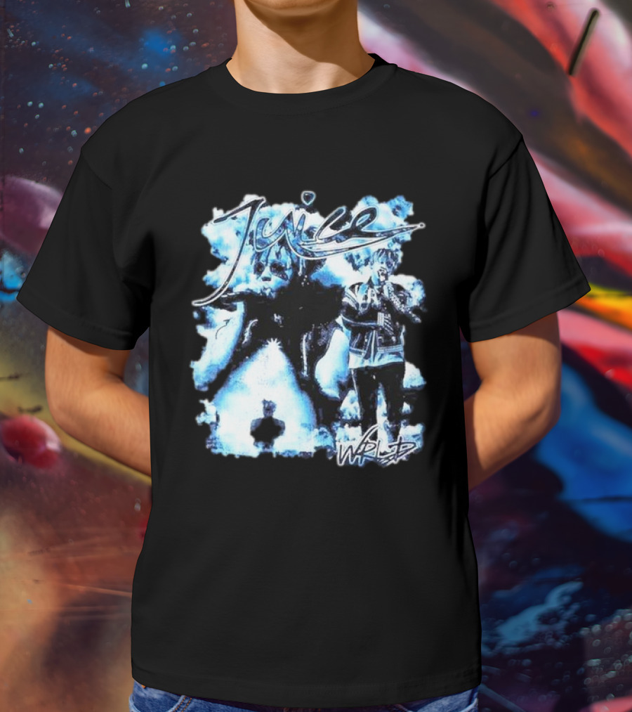Juice Wrld Blue Collage With Signature Style Elements T-Shirt