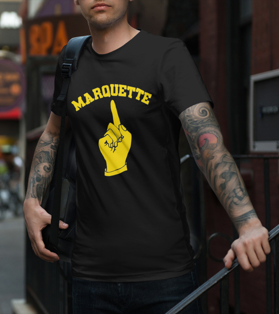 Marquette Yellow Number One Finger T-Shirt