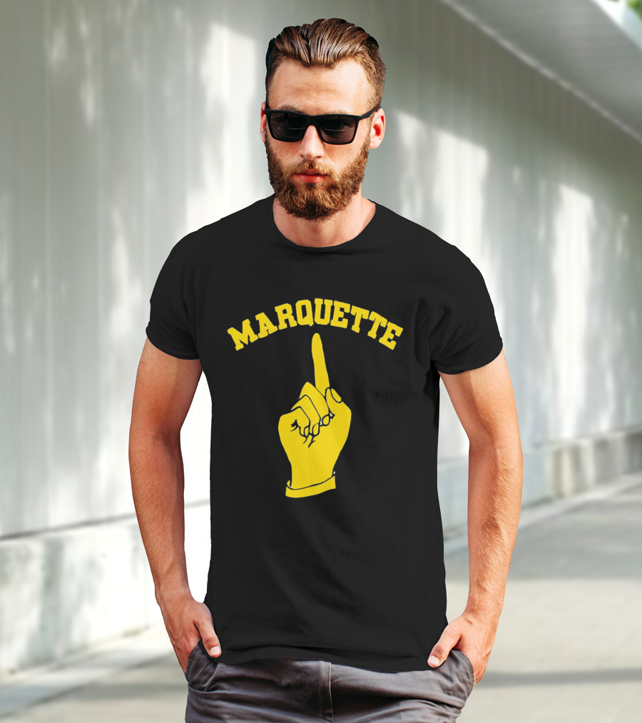 Marquette Yellow Number One Finger T-Shirt