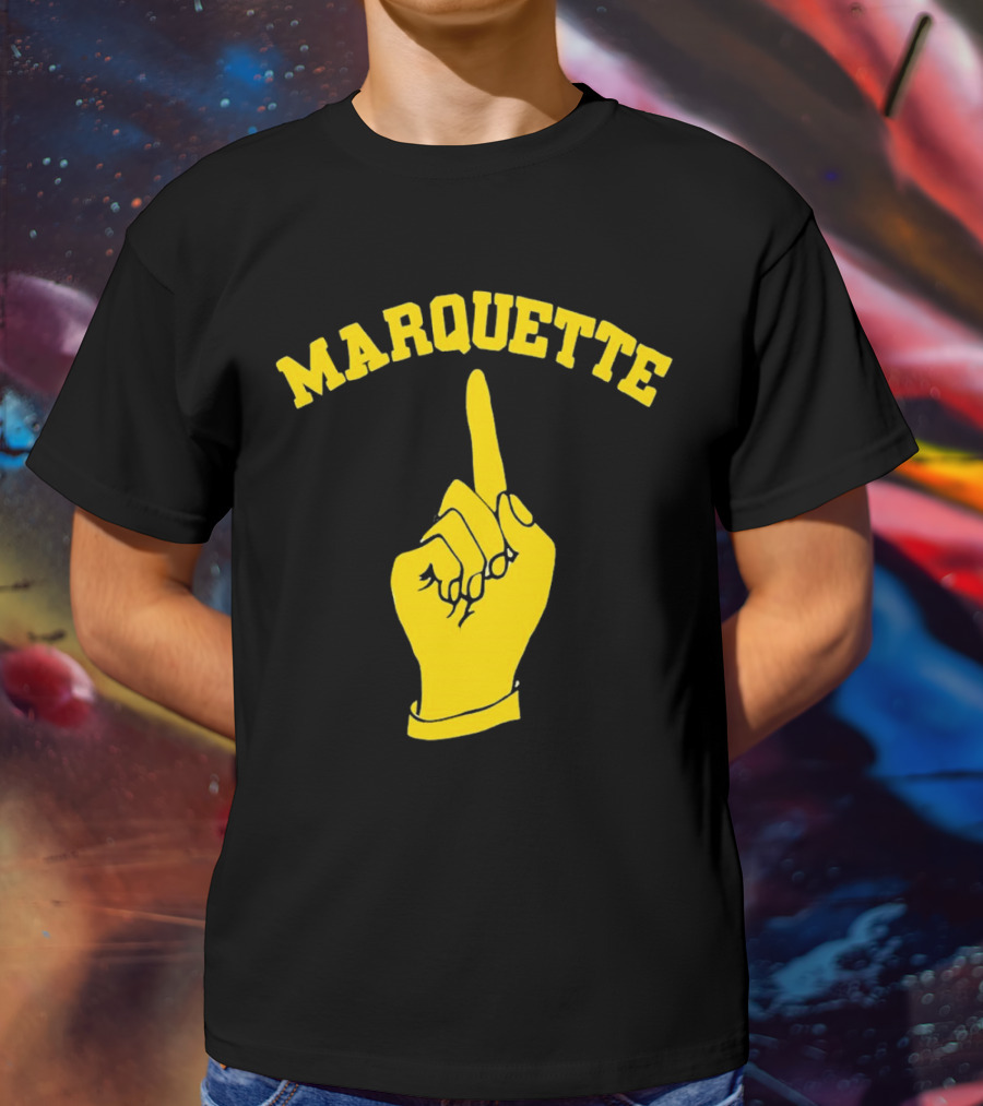 Marquette Yellow Number One Finger T-Shirt