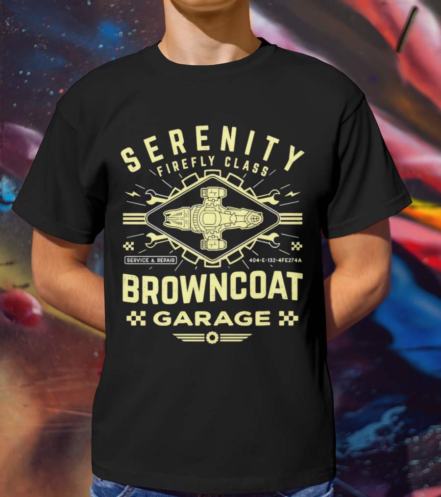 Serenity Firefly Class Browncoat Garage Service And Repair T-Shirt
