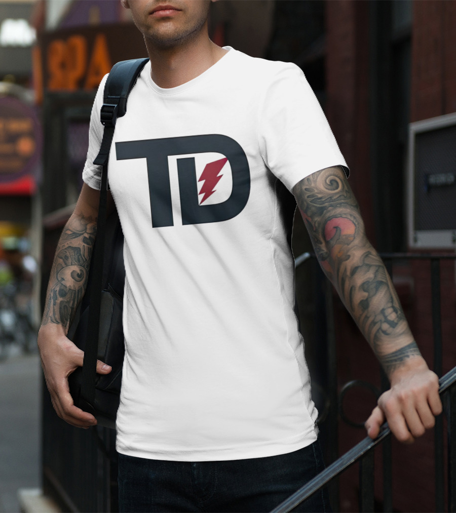 TD Logo With Red Lightning Bolt Tank Dell Houston Texans Football T-Shirt