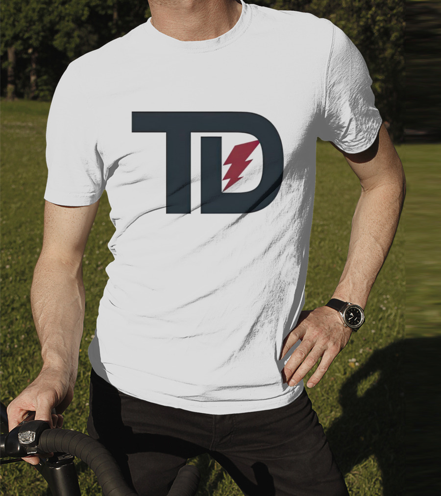 TD Logo With Red Lightning Bolt Tank Dell Houston Texans Football T-Shirt