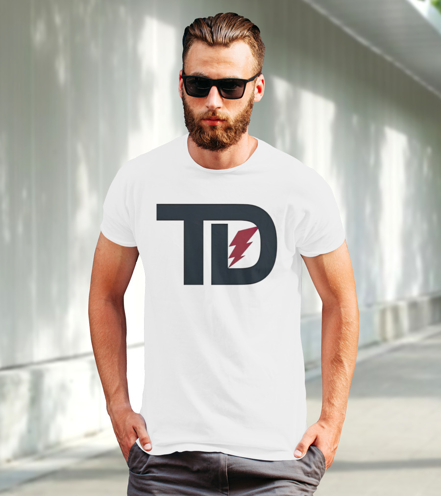 TD Logo With Red Lightning Bolt Tank Dell Houston Texans Football T-Shirt