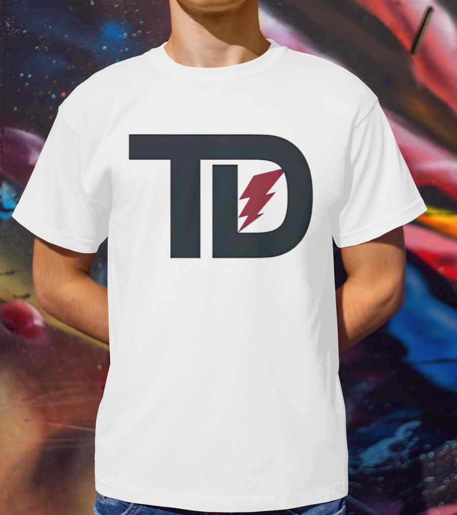 TD Logo With Red Lightning Bolt Tank Dell Houston Texans Football T-Shirt