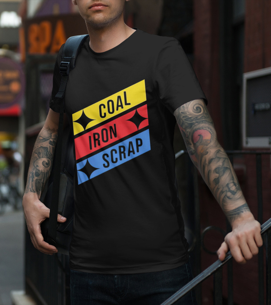 Coal Iron Scrap Pittsburgh Steelers Logo Elements T-Shirt