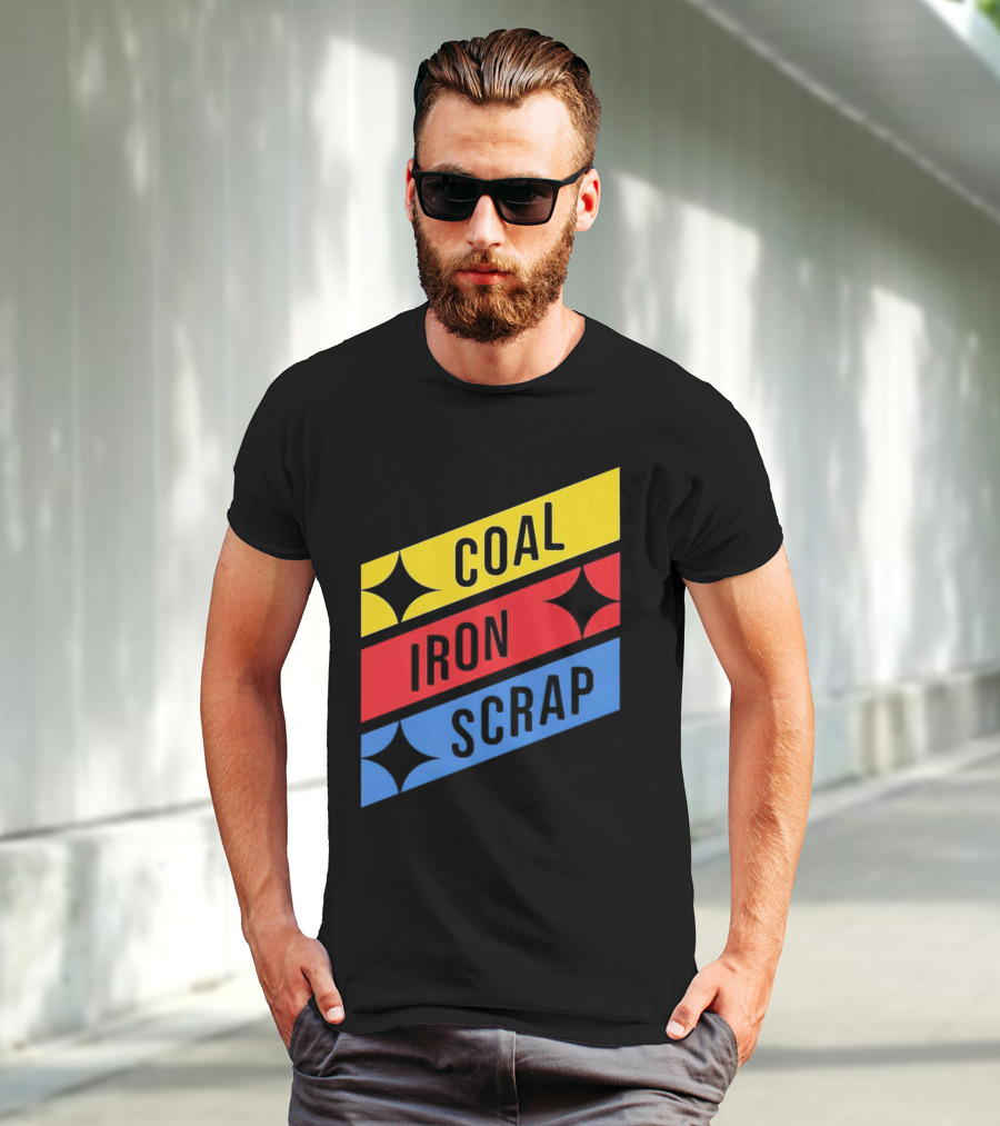 Coal Iron Scrap Pittsburgh Steelers Logo Elements T-Shirt