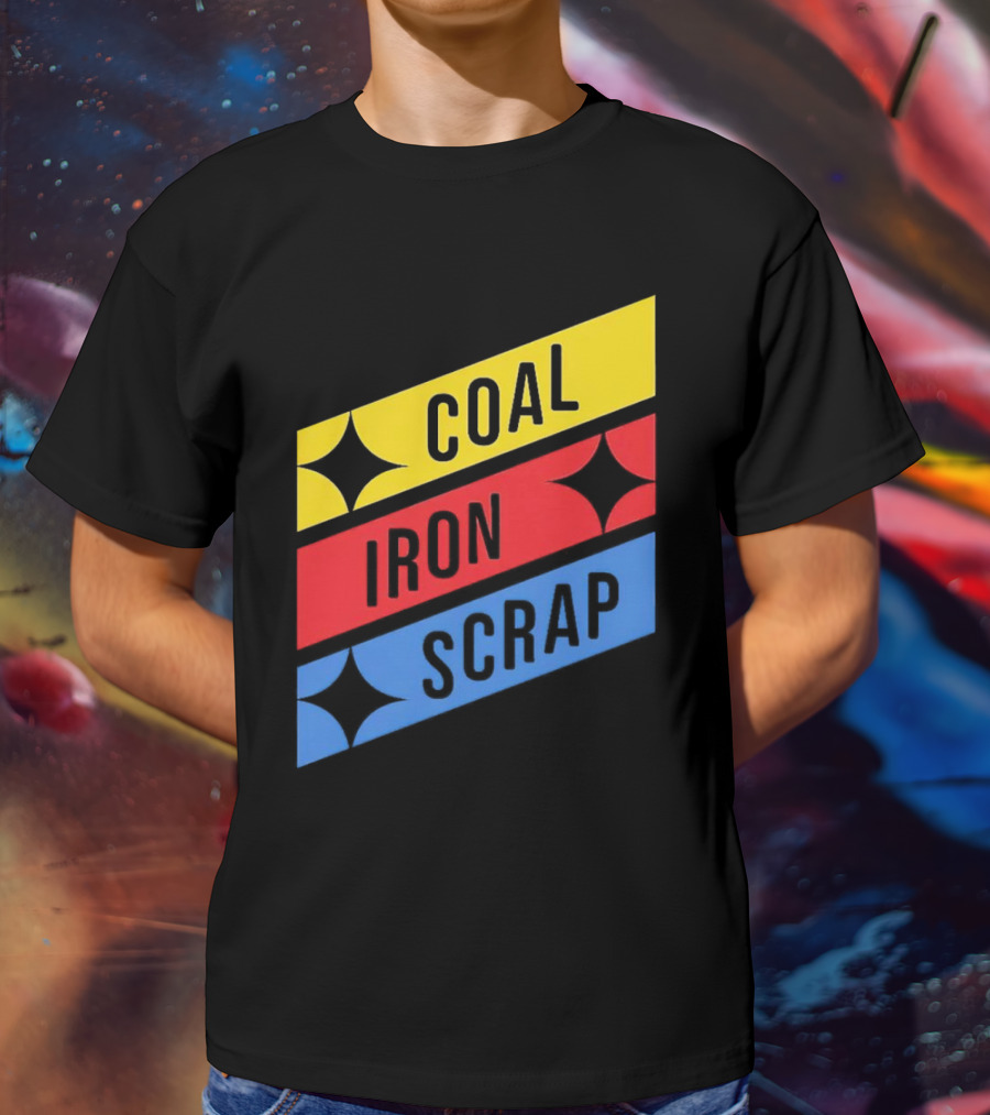 Coal Iron Scrap Pittsburgh Steelers Logo Elements T-Shirt