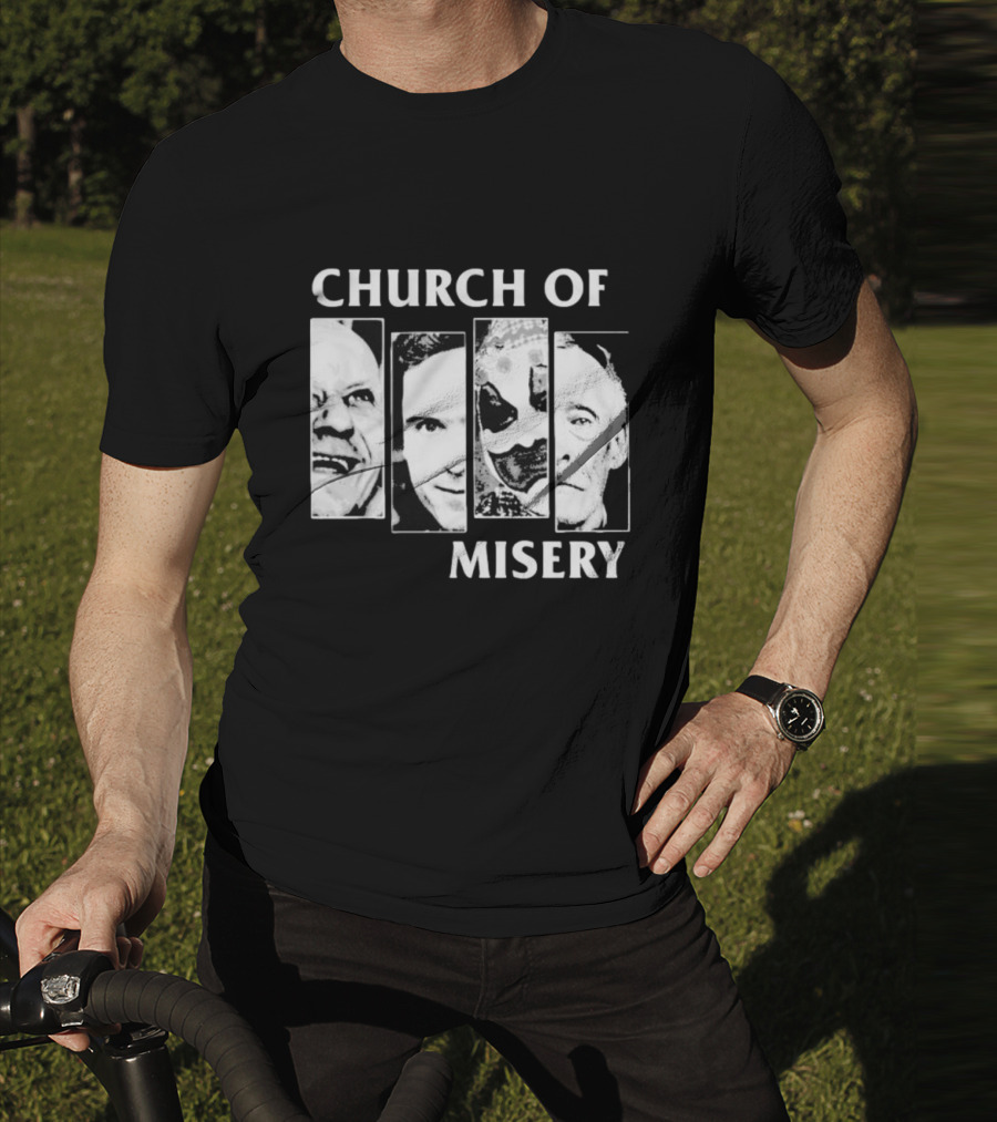 Church Of Misery Serial Killer Portraits Quad Collage T-Shirt