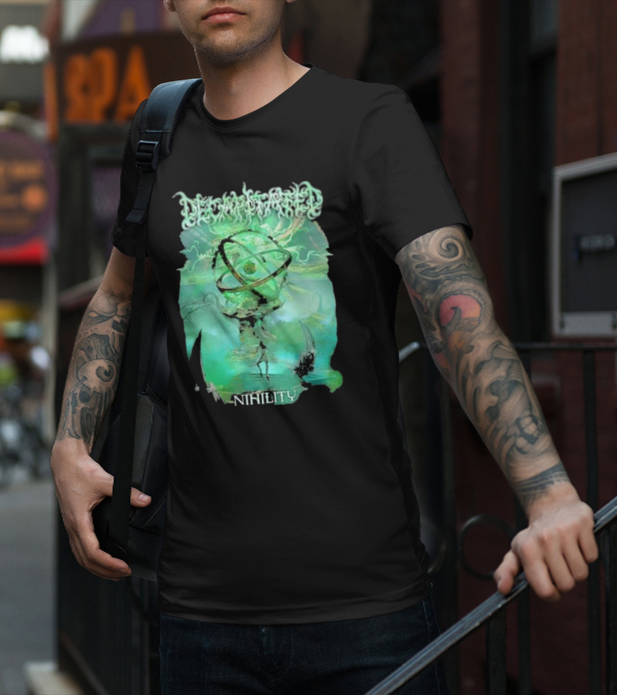 Decapitated Nihility Atomic Symbol Surreal Green Landscape T-Shirt