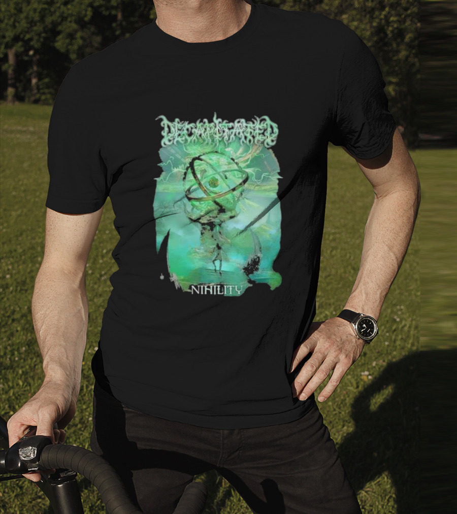Decapitated Nihility Atomic Symbol Surreal Green Landscape T-Shirt