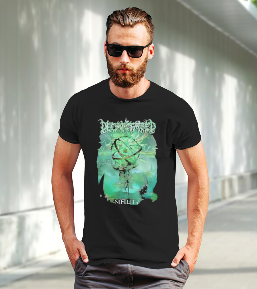 Decapitated Nihility Atomic Symbol Surreal Green Landscape T-Shirt