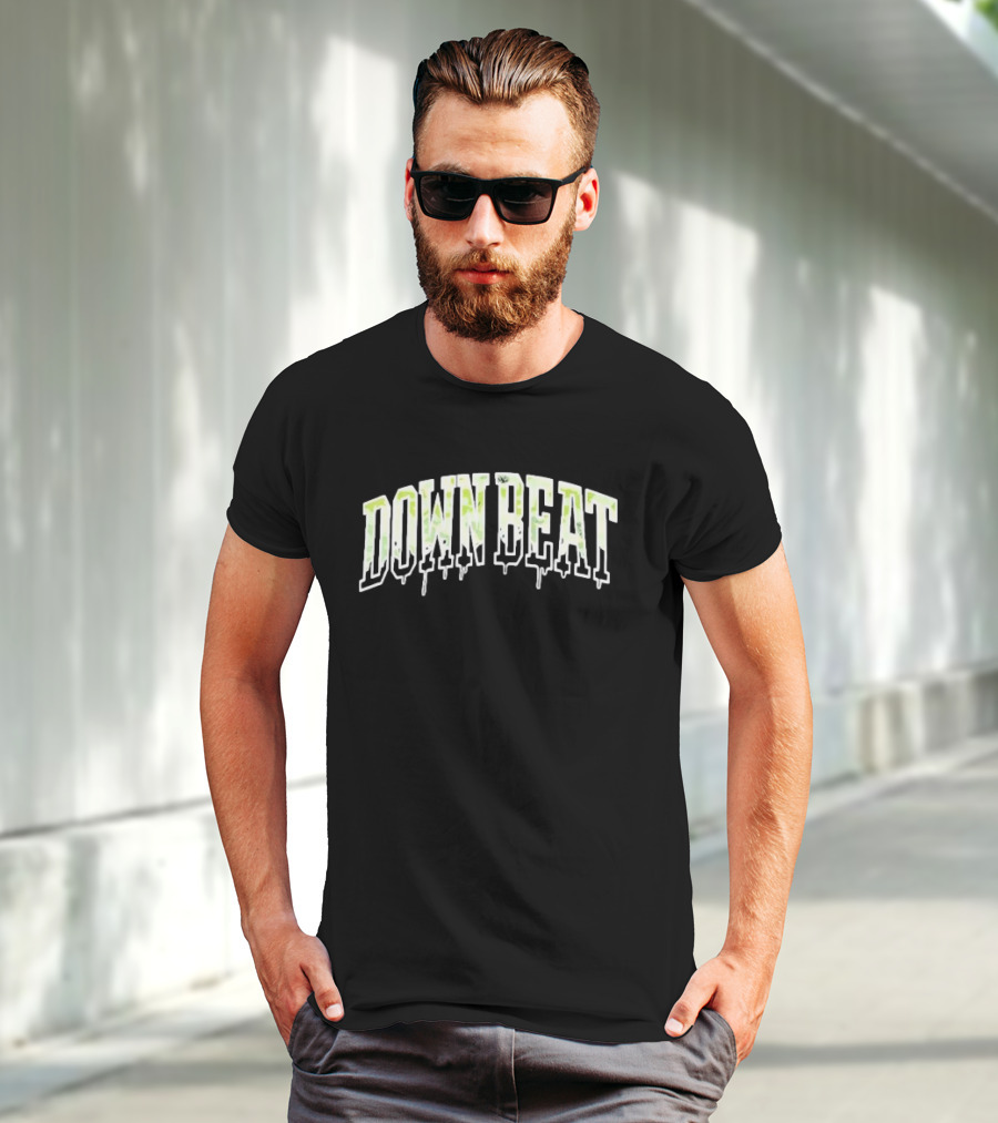 Downbeat Camo Varsity Drip Text T-Shirt