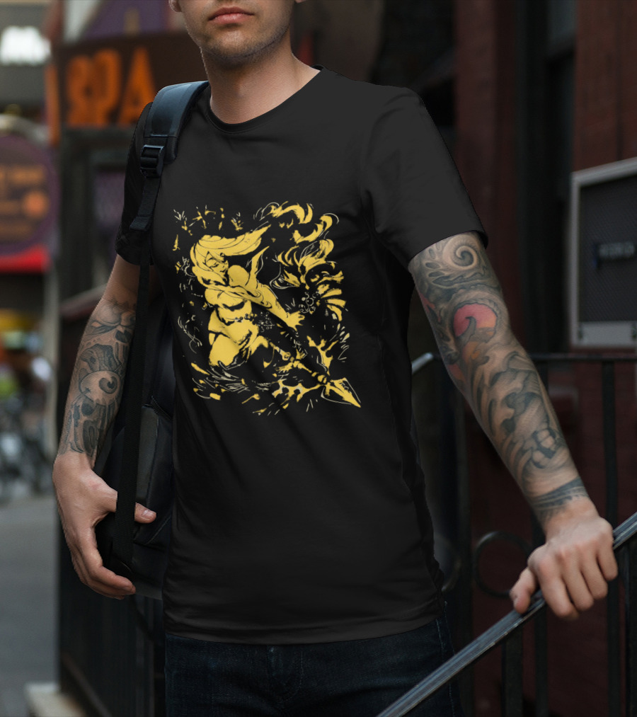 Galaxy Gal HelloWinter Vintage Warrior Fantasy Scene T-Shirt