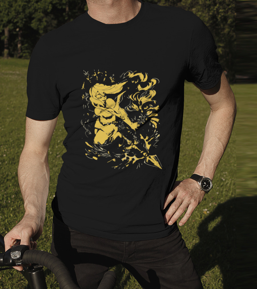 Galaxy Gal HelloWinter Vintage Warrior Fantasy Scene T-Shirt
