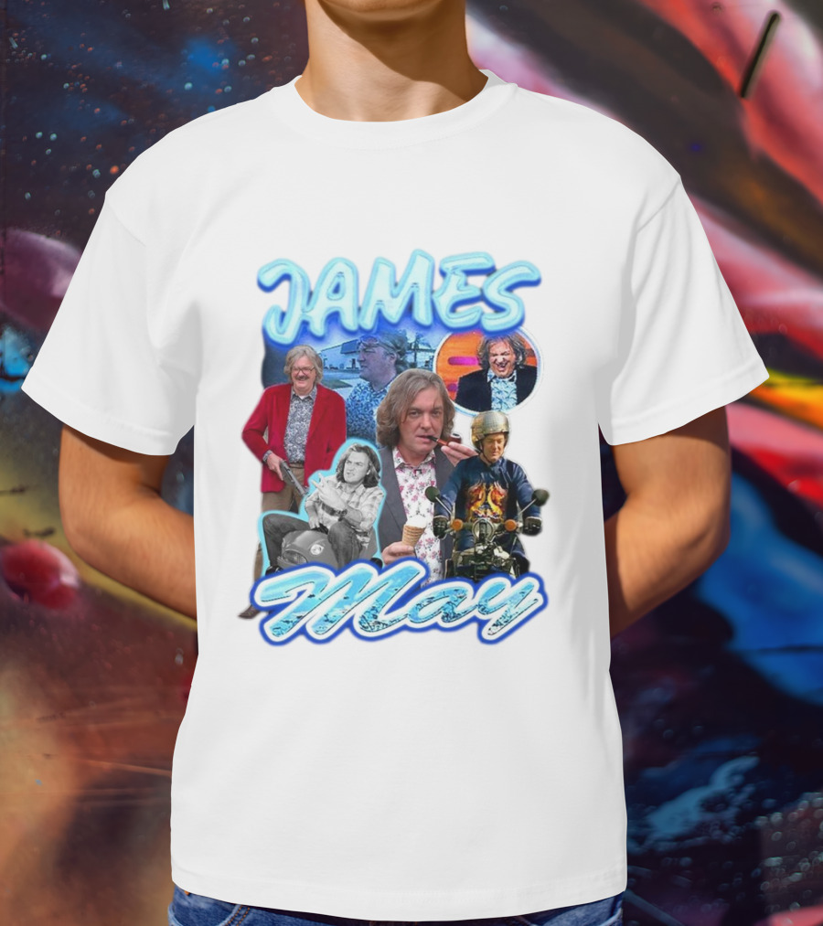James May Vintage Ice Cream Motorbike Collage T-Shirt