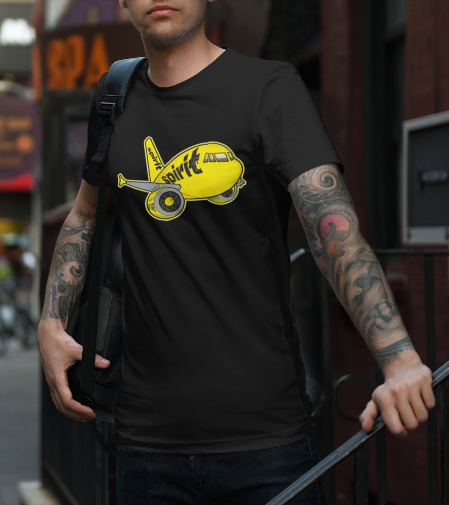 Spirit Airlines Airbus Cartoon Airplane T-Shirt