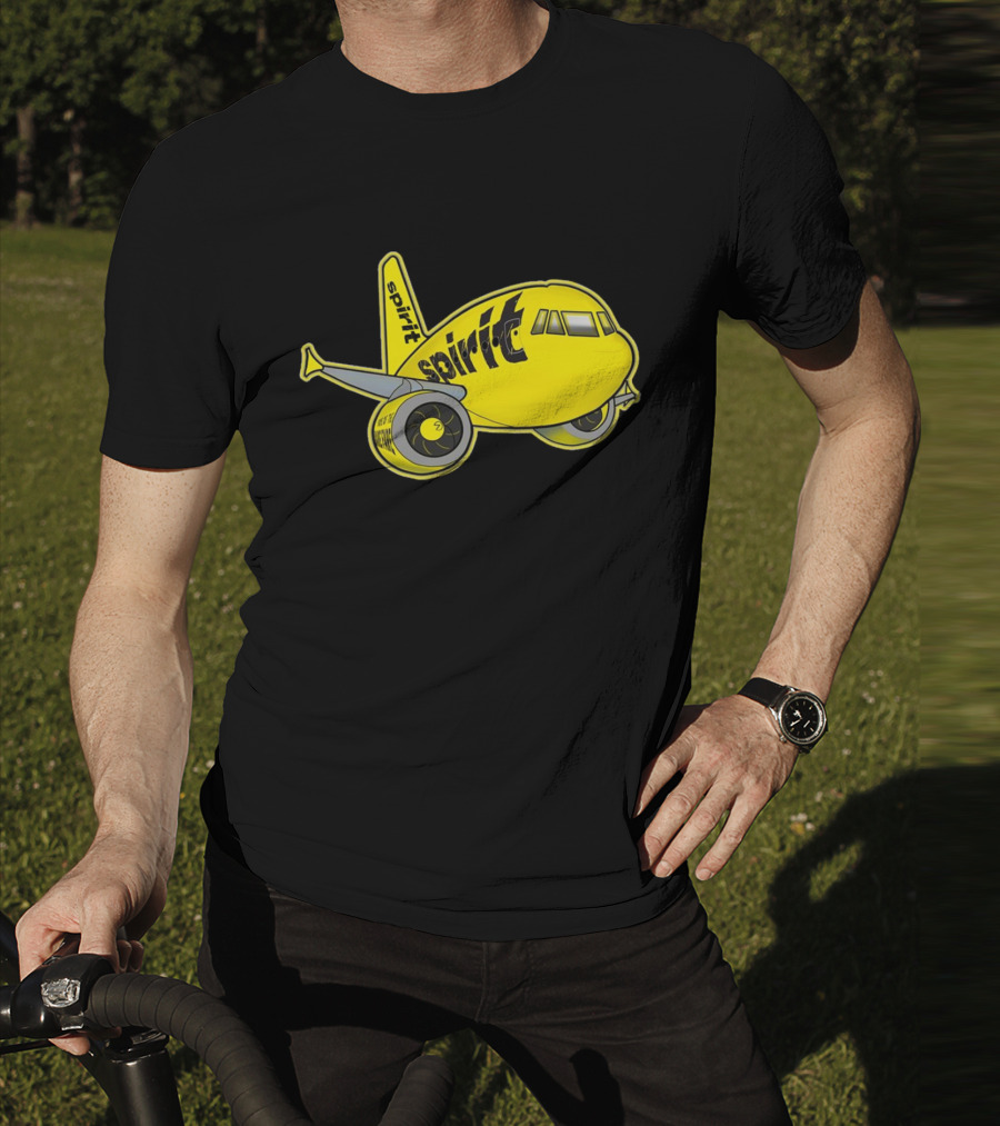 Spirit Airlines Airbus Cartoon Airplane T-Shirt