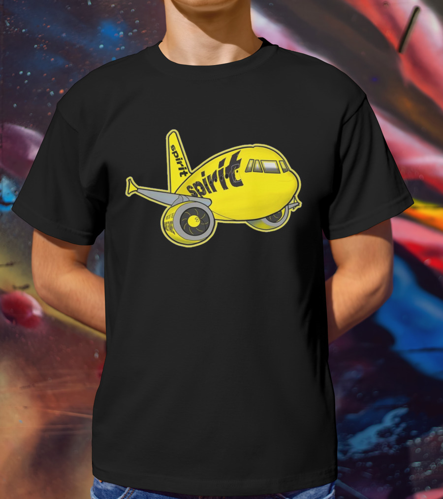 Spirit Airlines Airbus Cartoon Airplane T-Shirt