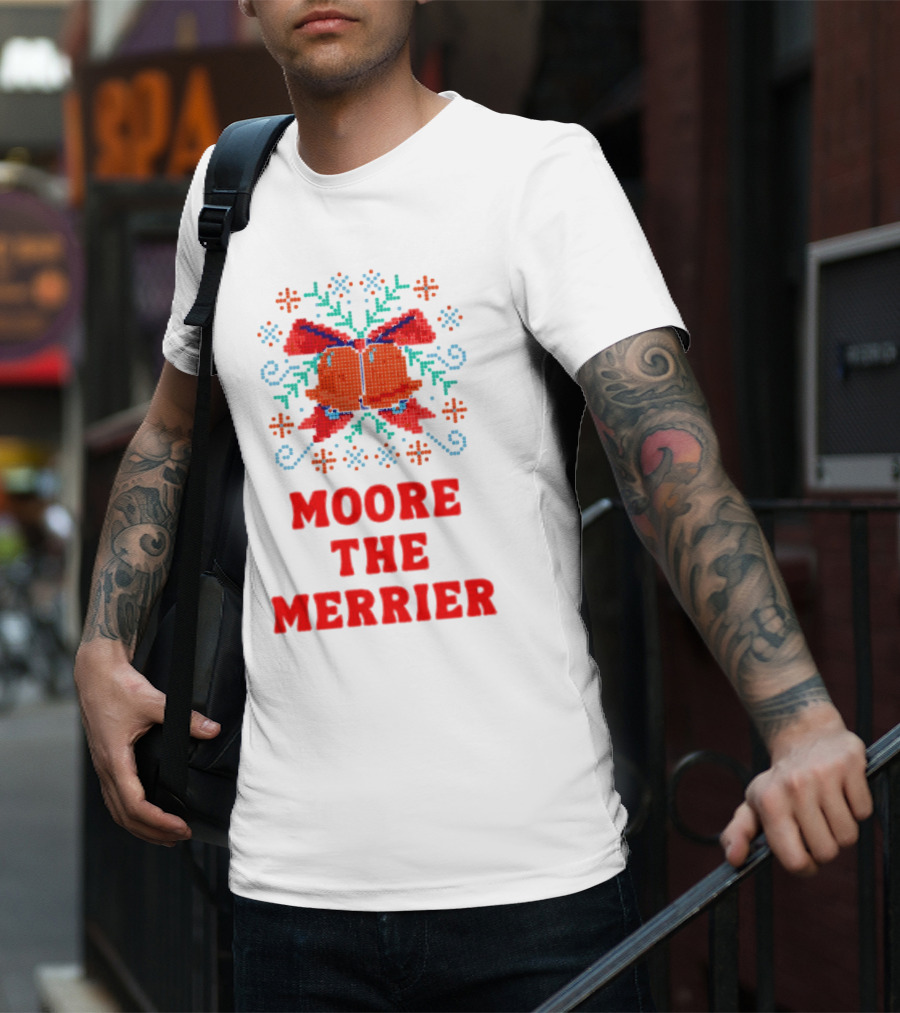 Moore The Merrier Christmas Bow Festive Decor T-Shirt