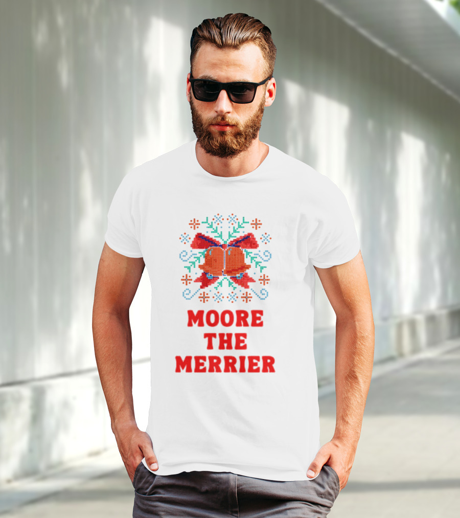 Moore The Merrier Christmas Bow Festive Decor T-Shirt