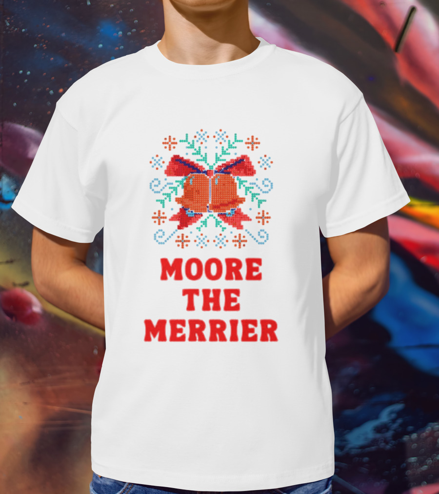 Moore The Merrier Christmas Bow Festive Decor T-Shirt