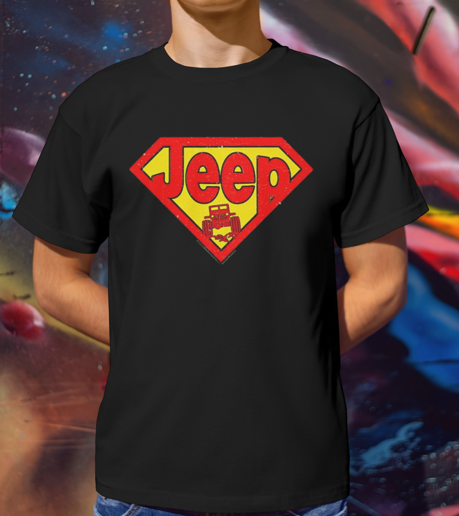 Jeep Super Red Yellow Emblem Superman Style 4x4 Off-Road T-Shirt