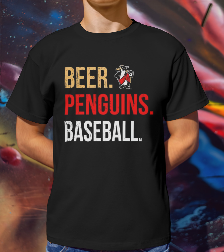 Beer Penguins Baseball 108 Stitches T-Shirt